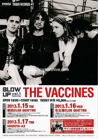 The Vaccines 2013 Japan tour concert gig flyer handbill
