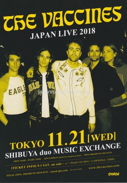 The Vaccines 2018 Japan tour concert gig flyer handbill