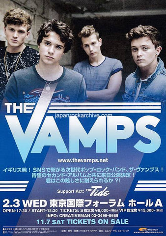 The Vamps 2016 Japan tour concert gig flyer handbill