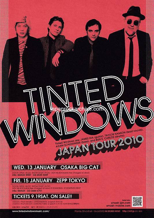Tinted Windows 2010 Japan tour concert gig flyer handbill