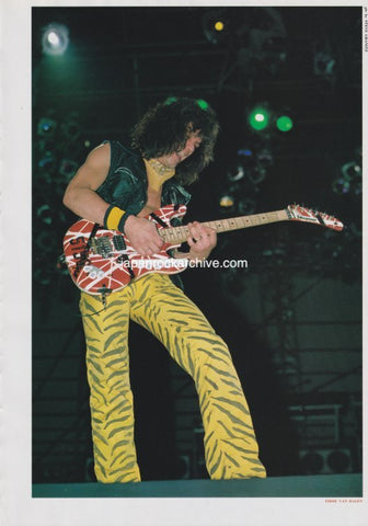 Eddie Van Halen 1985/06 Japanese music press cutting clipping - photo pinup / mini poster