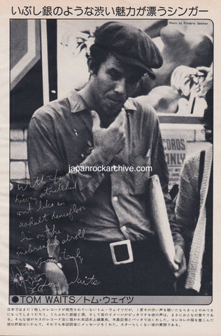Tom Waits 1975/11 Japanese music press cutting clipping - promo photo pinup / mini poster
