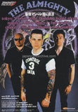 The Almighty 2000 Japan tour concert gig flyer handbill