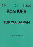 Bon Iver 2020 Japan tour concert gig flyer handbill