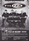 Filter 2000 Japan tour concert gig flyer handbill