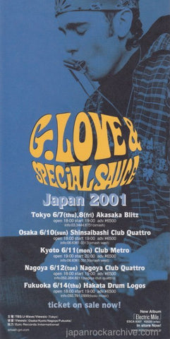 G. Love & Special Sauce 2001 Japan tour concert gig flyer handbill