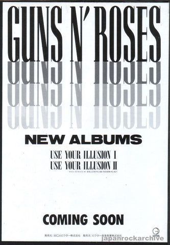 Guns N' Roses 1991/07 Use Your Illusion I & II Japan album promo ad
