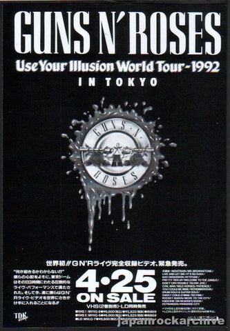 Guns N' Roses 1992/05 Use Your Illusion World Tour in Tokyo Japan video promo ad