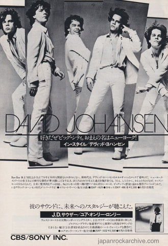 David Johansen 1979/10 In Style Japan album promo ad