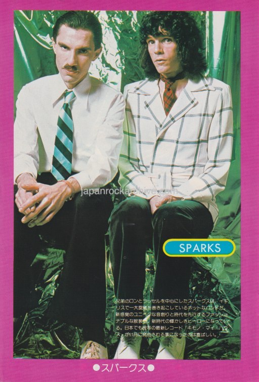 Sparks 1974/11 Japanese music press cutting clipping - photo pinup